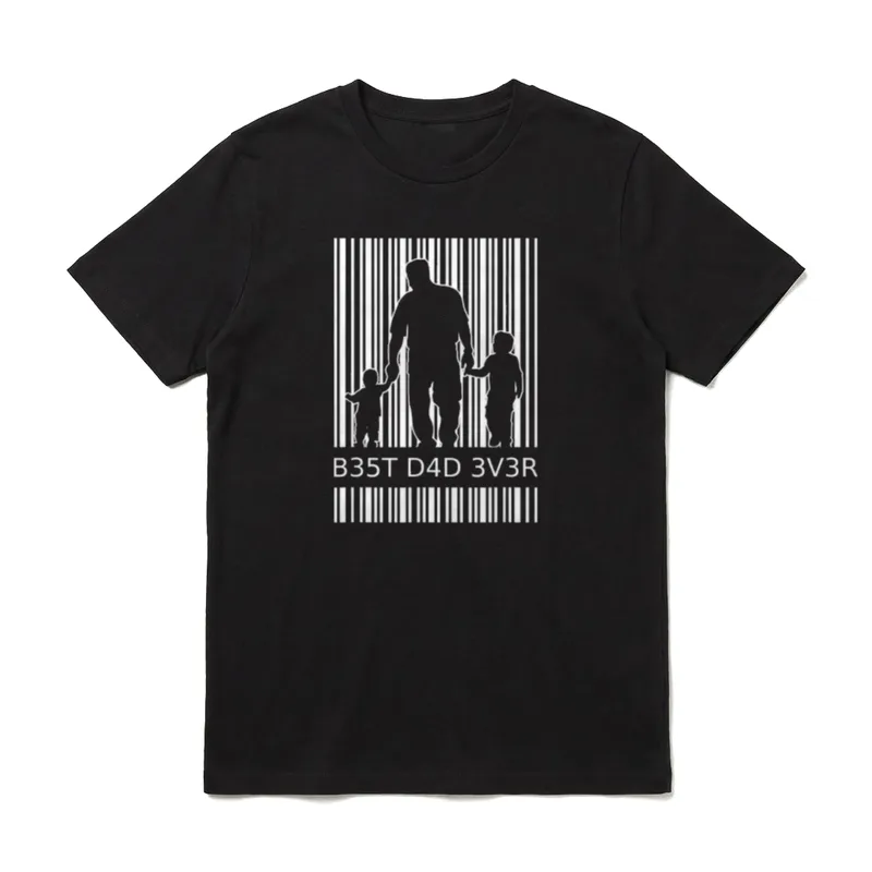 Best Dad Ever Vater 2 Strichcode T-Shirt – Klassisches T-Shirt in Schwarz