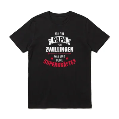 Papa von Zwillingen was T-Shirt – Klassisches T-Shirt in Schwarz