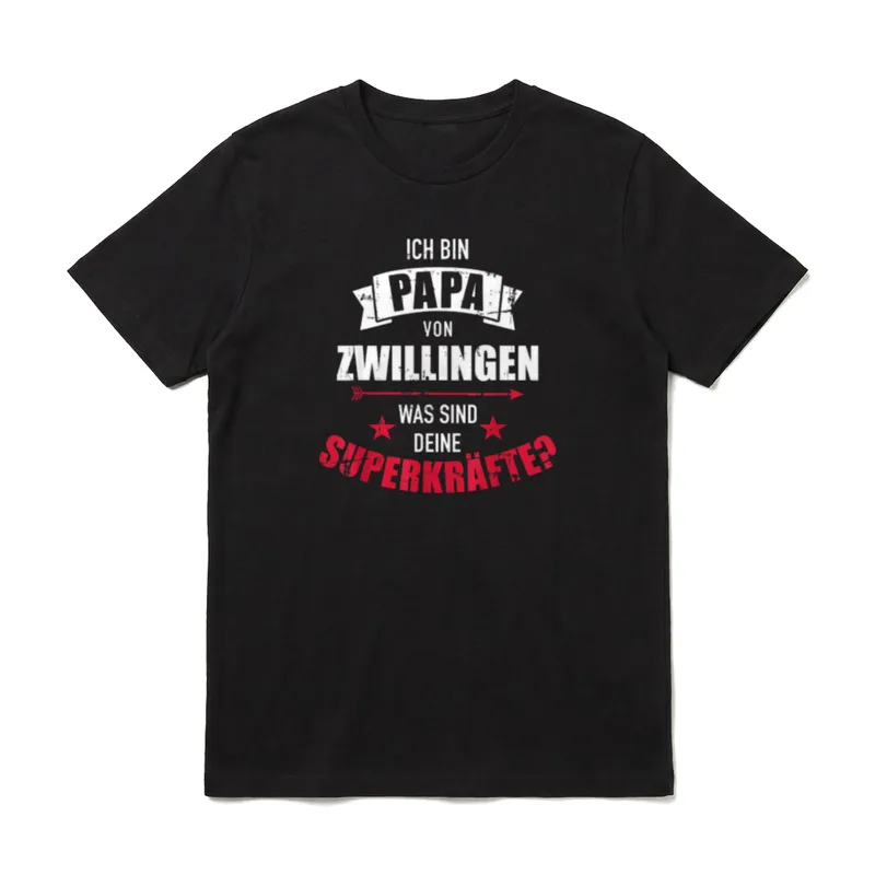 Papa von Zwillingen was T-Shirt – Klassisches T-Shirt in Schwarz