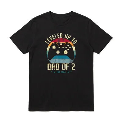 Leveled Up To Dad of T-Shirt – Klassisches T-Shirt in Schwarz