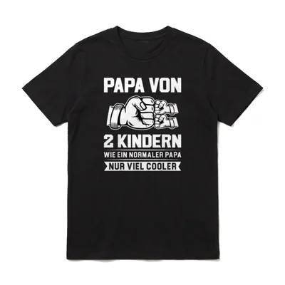 Papa von 2 Kindern Papa von Zwillingen & mehr T-Shirt – Klassisches T-Shirt in Schwarz