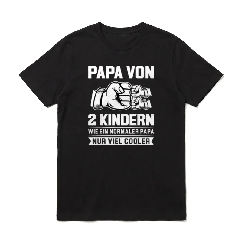 Papa von 2 Kindern Papa von Zwillingen & mehr T-Shirt – Klassisches T-Shirt in Schwarz