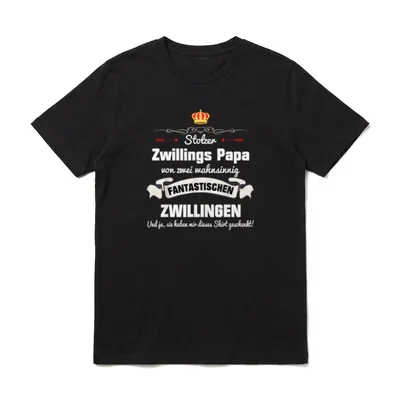 Zwillings Papa Vatertag Zwillingspapa T-Shirt – Klassisches T-Shirt in Schwarz