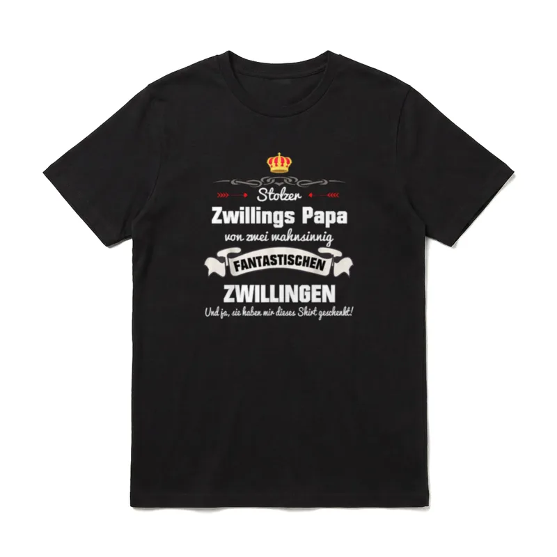 Zwillings Papa Vatertag Zwillingspapa T-Shirt – Klassisches T-Shirt in Schwarz
