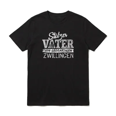 Papa von Zwillingen Papa von Zwillingen & mehr T-Shirt – Klassisches T-Shirt in Schwarz