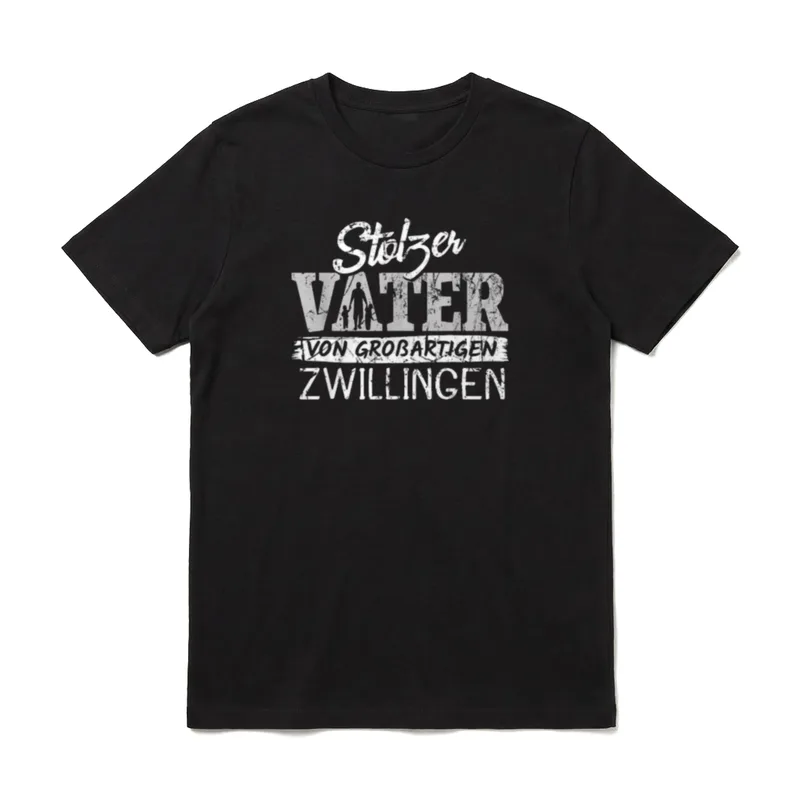 Papa von Zwillingen Papa von Zwillingen & mehr T-Shirt – Klassisches T-Shirt in Schwarz