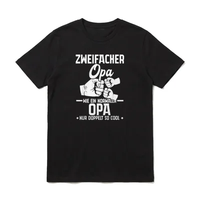 Zweifacher Opa Doppelt So T-Shirt – Klassisches T-Shirt in Schwarz