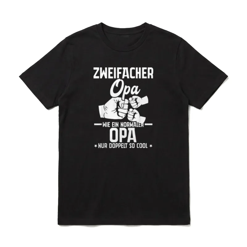 Zweifacher Opa Doppelt So T-Shirt – Klassisches T-Shirt in Schwarz