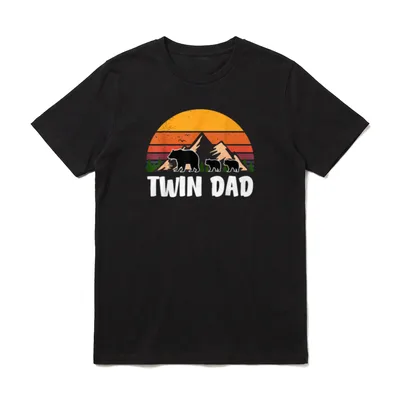 Papa Zwillinge Vater Vatertag Papi T-Shirt – Klassisches T-Shirt in Schwarz