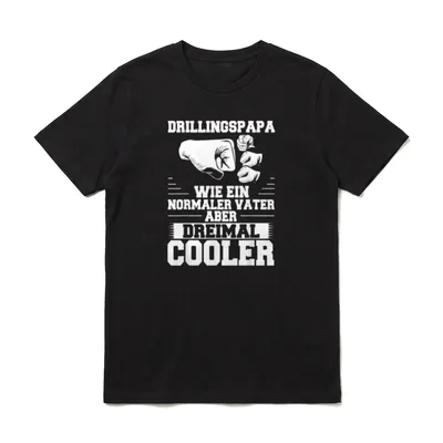 Zukünftiger Papa Familienvater Drillinge T-Shirt – Klassisches T-Shirt in Schwarz
