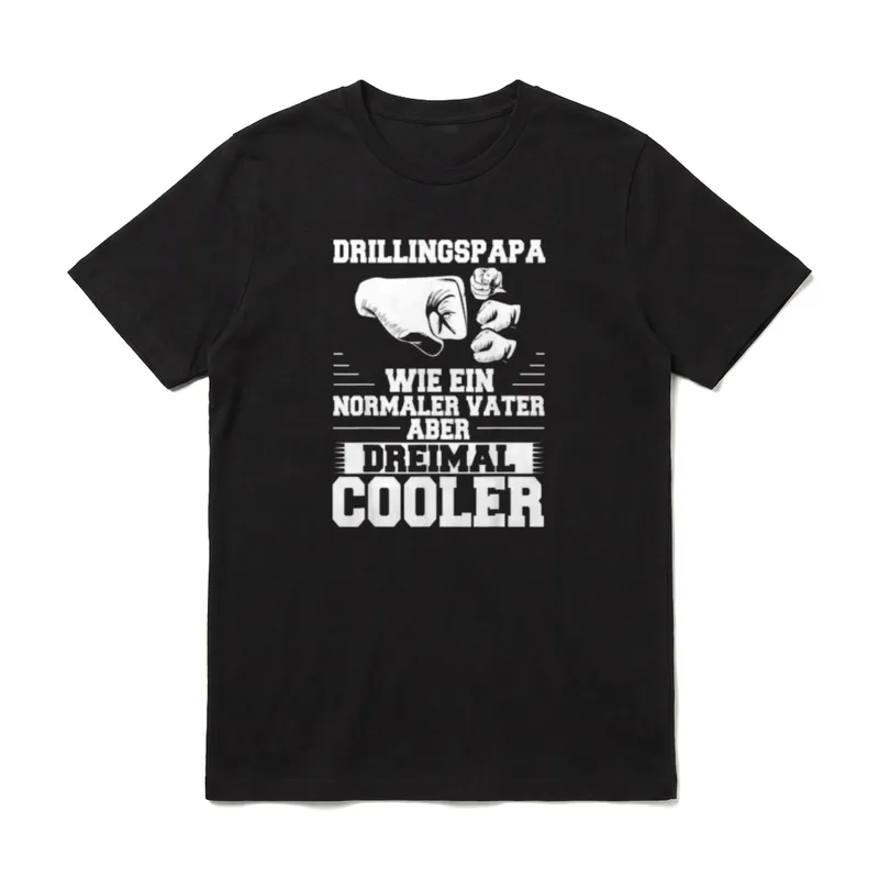 Zukünftiger Papa Familienvater Drillinge T-Shirt – Klassisches T-Shirt in Schwarz