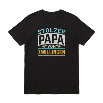 Stolzer Papa von Zwillingen Cooles T-Shirt – Klassisches T-Shirt in Schwarz