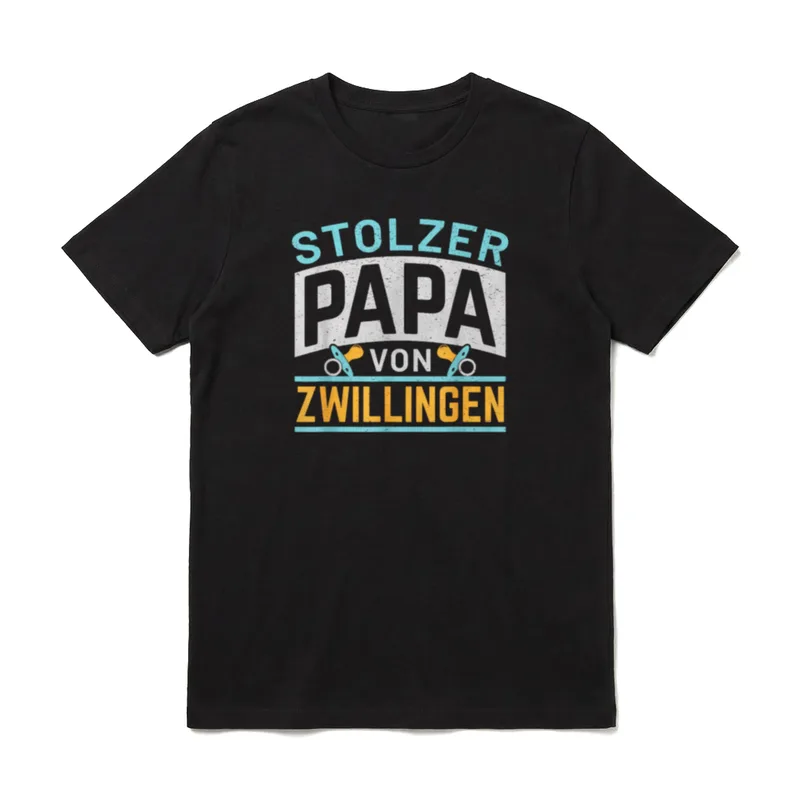 Stolzer Papa von Zwillingen Cooles T-Shirt – Klassisches T-Shirt in Schwarz