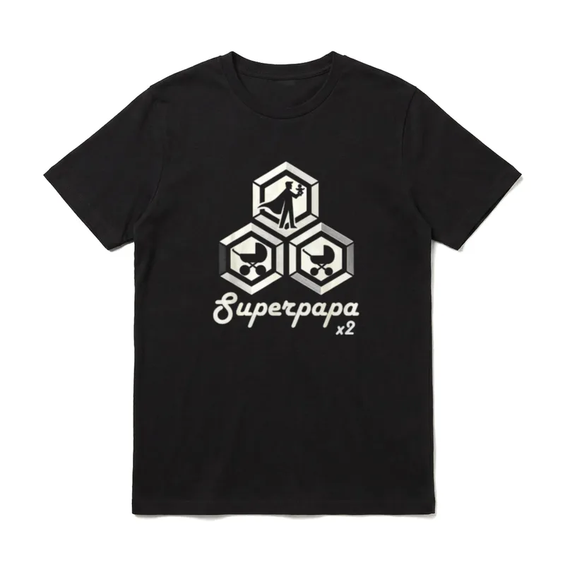 Papa geworden Zwillinge Superheld T-Shirt – Klassisches T-Shirt in Schwarz