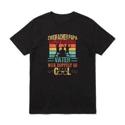 Zweifacher Papa Vatertag T-Shirt – Klassisches T-Shirt in Schwarz