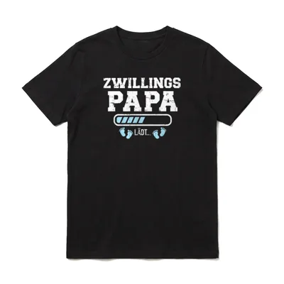Zwillinge Papa lädt Ladebalken T-Shirt – Klassisches T-Shirt in Schwarz