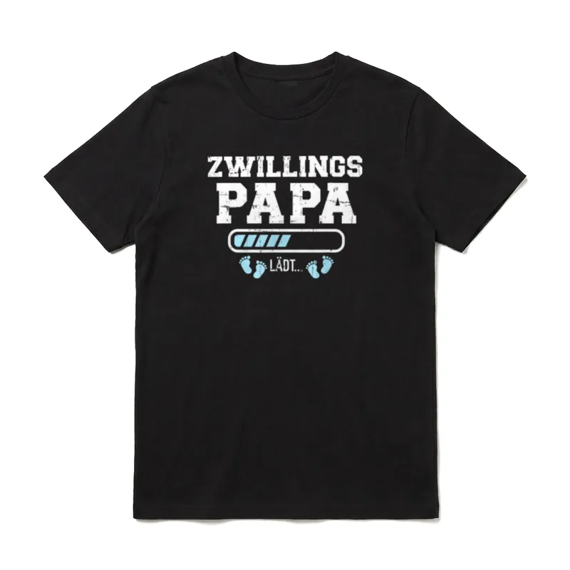 Zwillinge Papa lädt Ladebalken T-Shirt – Klassisches T-Shirt in Schwarz