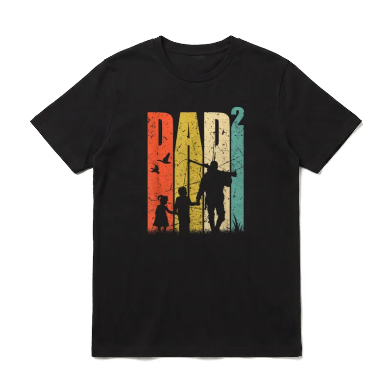Papa hoch 2 Vater Papa von Zwillingen & mehr T-Shirt – Klassisches T-Shirt in Schwarz