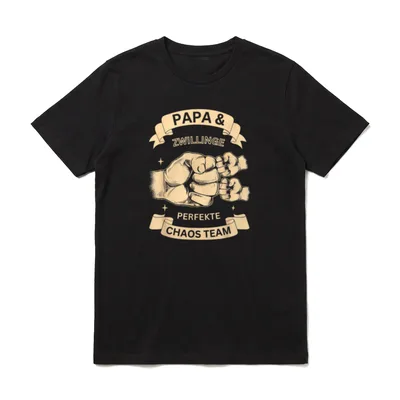 Papa & Zwillinge Perfekte T-Shirt – Klassisches T-Shirt in Schwarz