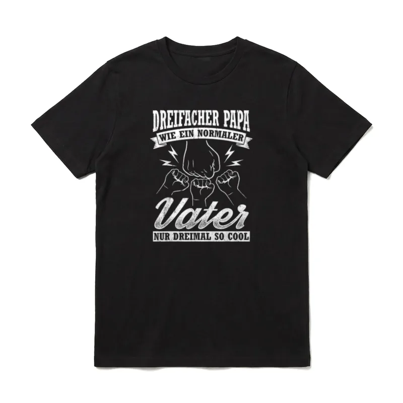 Dreifacher Papa Wie T-Shirt – Klassisches T-Shirt in Schwarz