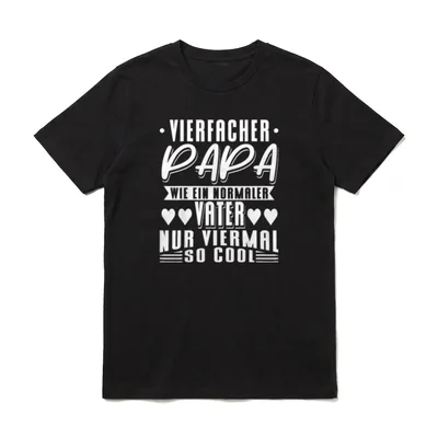 Vierfacher Papa Von 4 Kindern T-Shirt – Klassisches T-Shirt in Schwarz