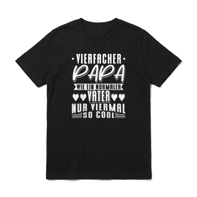 Vierfacher Papa Von 4 Kindern T-Shirt – Klassisches T-Shirt in Schwarz