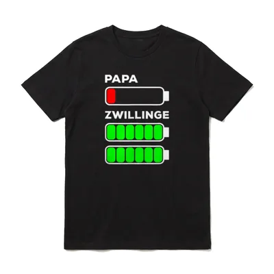 Papa Zwillinge Akku leer T-Shirt – Klassisches T-Shirt in Schwarz