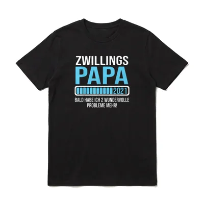 Papa Zwillinge 2021 Vater T-Shirt – Klassisches T-Shirt in Schwarz