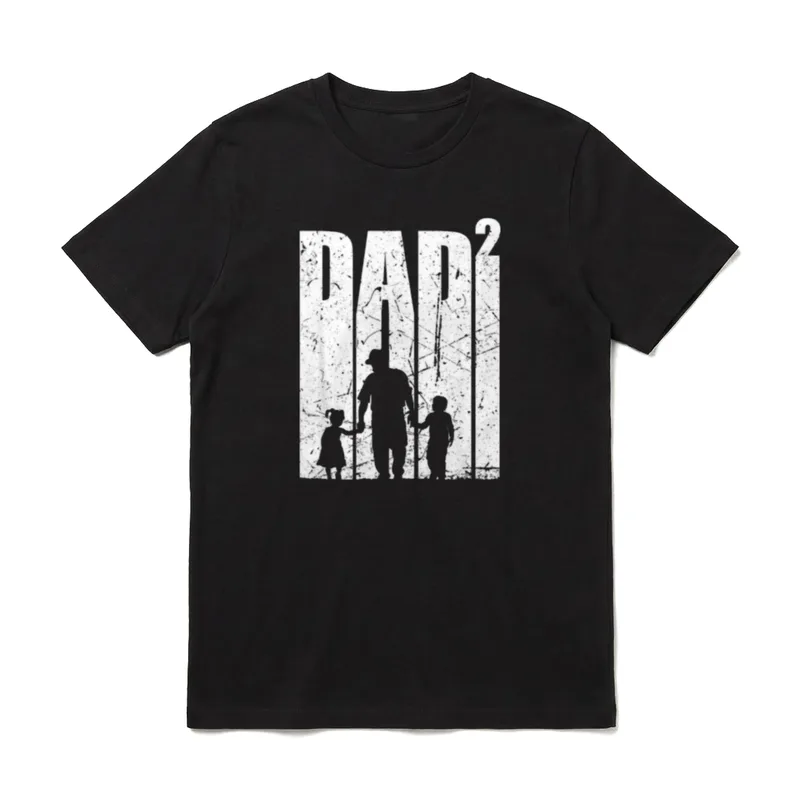Vater mit zwei Kindern zweifacher T-Shirt – Klassisches T-Shirt in Schwarz