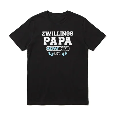 Zwillinge Papa 2021 lädt T-Shirt – Klassisches T-Shirt in Schwarz