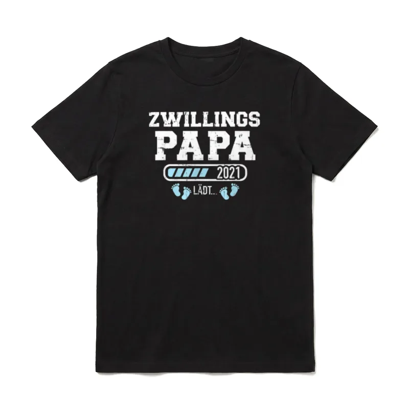 Zwillinge Papa 2021 lädt T-Shirt – Klassisches T-Shirt in Schwarz