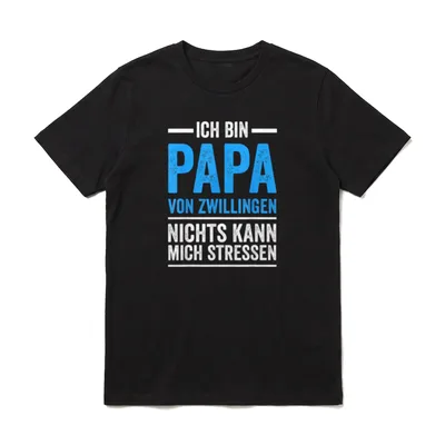 Papa von Zwillingen Nichts kann T-Shirt – Klassisches T-Shirt in Schwarz