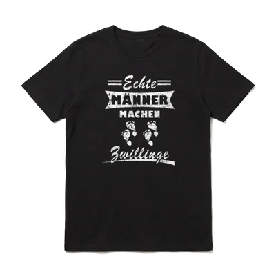 Echte Männer Machen Zwillinge Vater T-Shirt – Klassisches T-Shirt in Schwarz