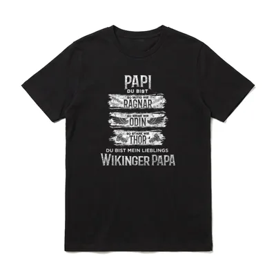 Wikinger Papa Vater Ragnar T-Shirt – Klassisches T-Shirt in Schwarz