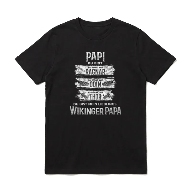 Wikinger Papa Vater Ragnar T-Shirt – Klassisches T-Shirt in Schwarz