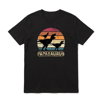 Papasaurus Dinosaurier Papa Tyrannosaurus T-Shirt – Klassisches T-Shirt in Schwarz