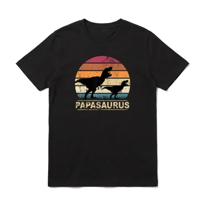 Papasaurus Rex Vater Dinosaurier T-Shirt – Klassisches T-Shirt in Schwarz