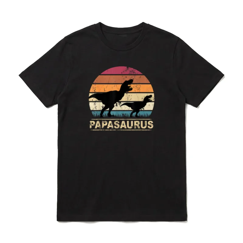 Papasaurus Rex Vater Dinosaurier T-Shirt – Klassisches T-Shirt in Schwarz