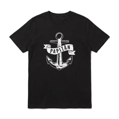Papitän Papa und Kapitän T-Shirt – Klassisches T-Shirt in Schwarz