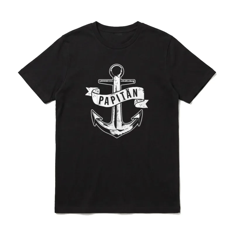 Papitän Papa und Kapitän T-Shirt – Klassisches T-Shirt in Schwarz