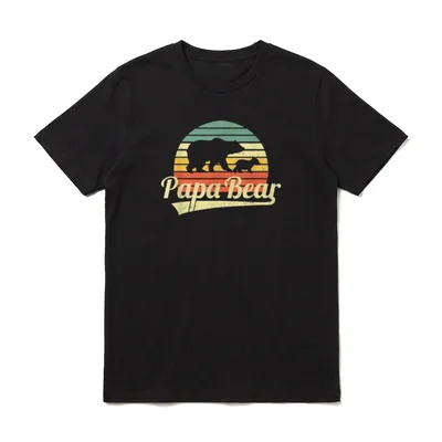 Vatertag Papabear Papa Lustig T-Shirt – Klassisches T-Shirt in Schwarz