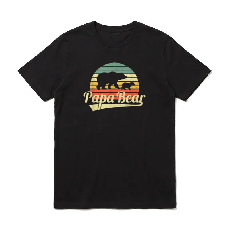 Vatertag Papabear Papa Lustig T-Shirt – Klassisches T-Shirt in Schwarz