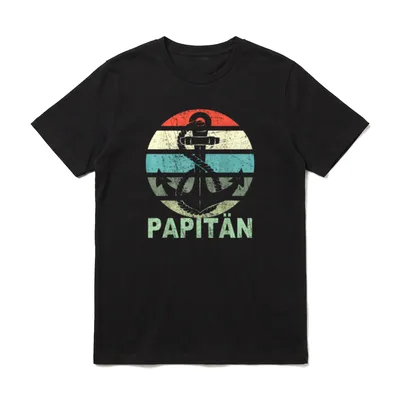 Papitän Vater Papa Kapitän T-Shirt – Klassisches T-Shirt in Schwarz