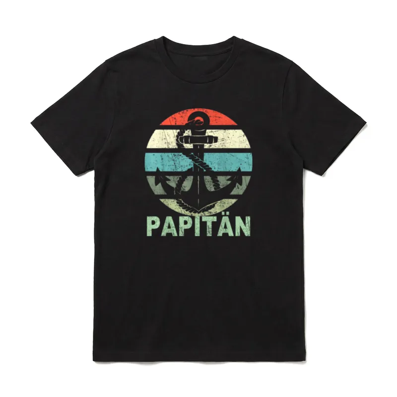 Papitän Vater Papa Kapitän T-Shirt – Klassisches T-Shirt in Schwarz