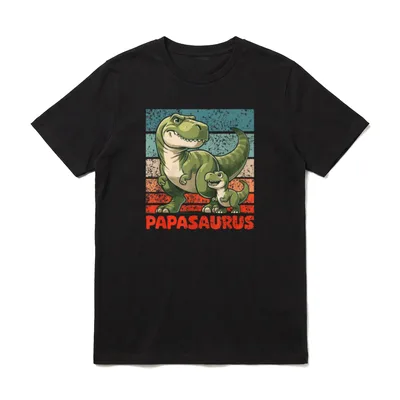Papasaurus Vatertag Bester Papa T-Shirt – Klassisches T-Shirt in Schwarz