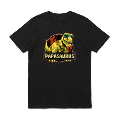 Papasaurus Dad T-Rex Dinosaurier T-Shirt – Klassisches T-Shirt in Schwarz