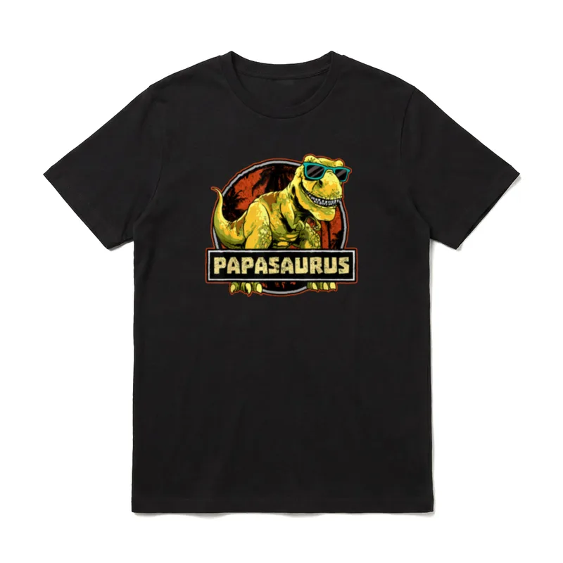 Papasaurus Dad T-Rex Dinosaurier T-Shirt – Klassisches T-Shirt in Schwarz