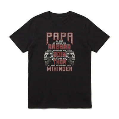 Wikinger Papa zum Vatertag T-Shirt – Klassisches T-Shirt in Schwarz