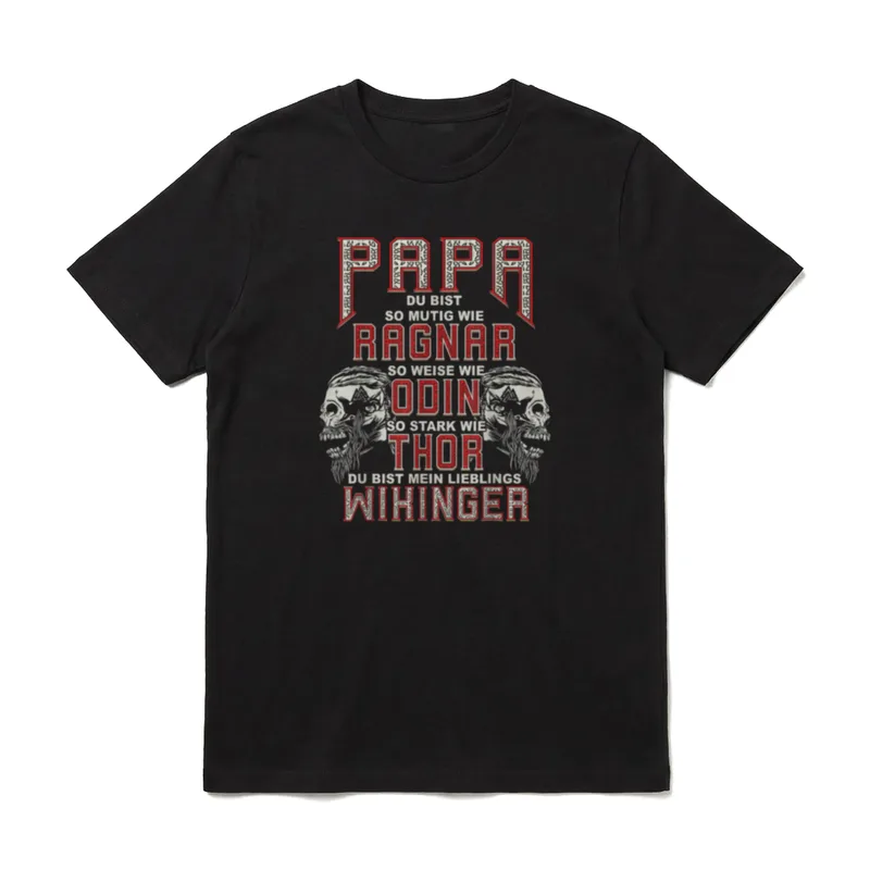 Wikinger Papa zum Vatertag T-Shirt – Klassisches T-Shirt in Schwarz