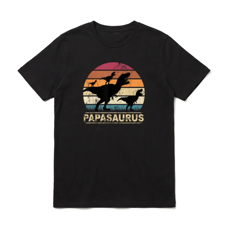 Papasaurus Dinosaurier Papa T-Shirt – Klassisches T-Shirt in Schwarz